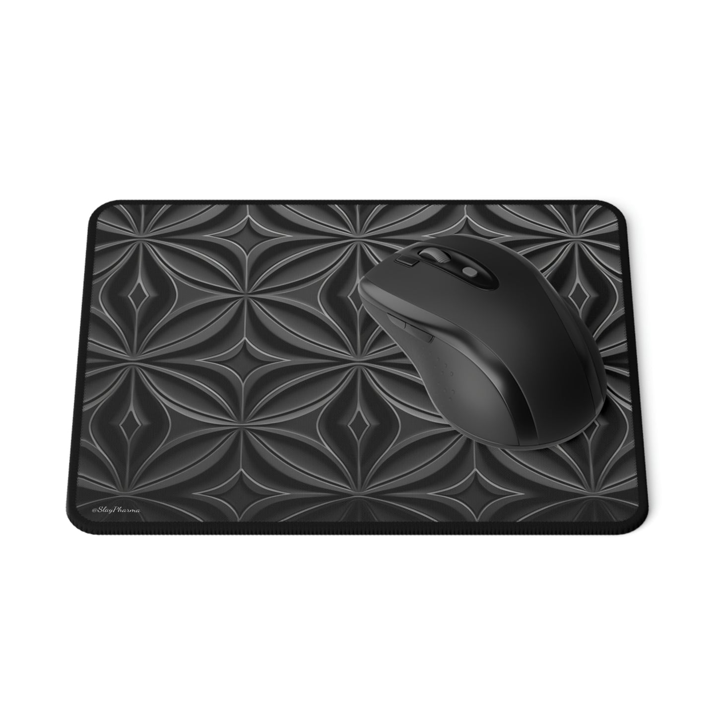 Fancy Black Geometric Pattern Mouse Pad