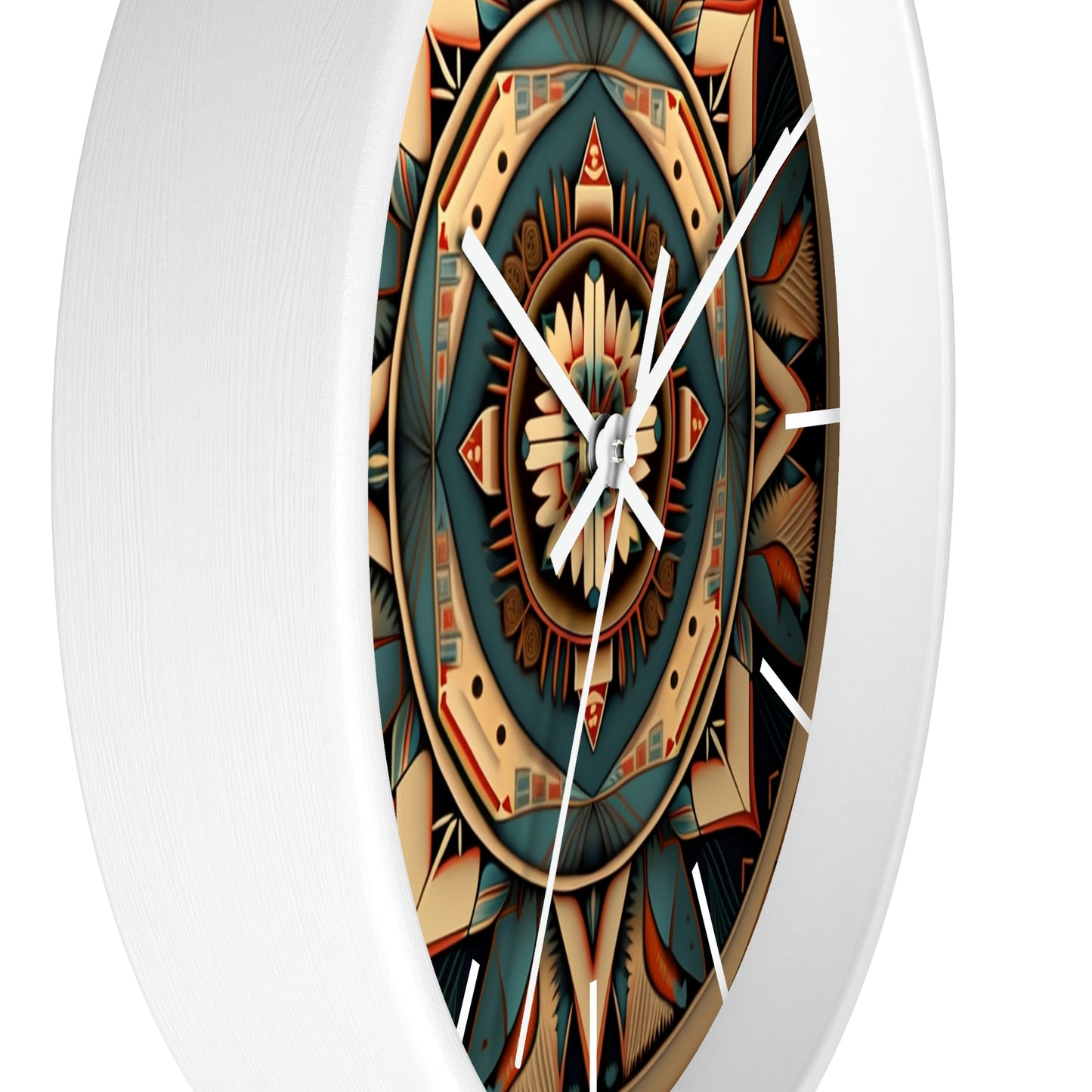 Native American pattern Wall Clock #1w/ lines