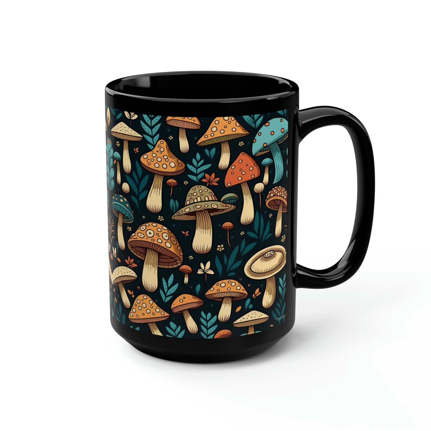 Mushroom Pattern Mug #5, 15oz