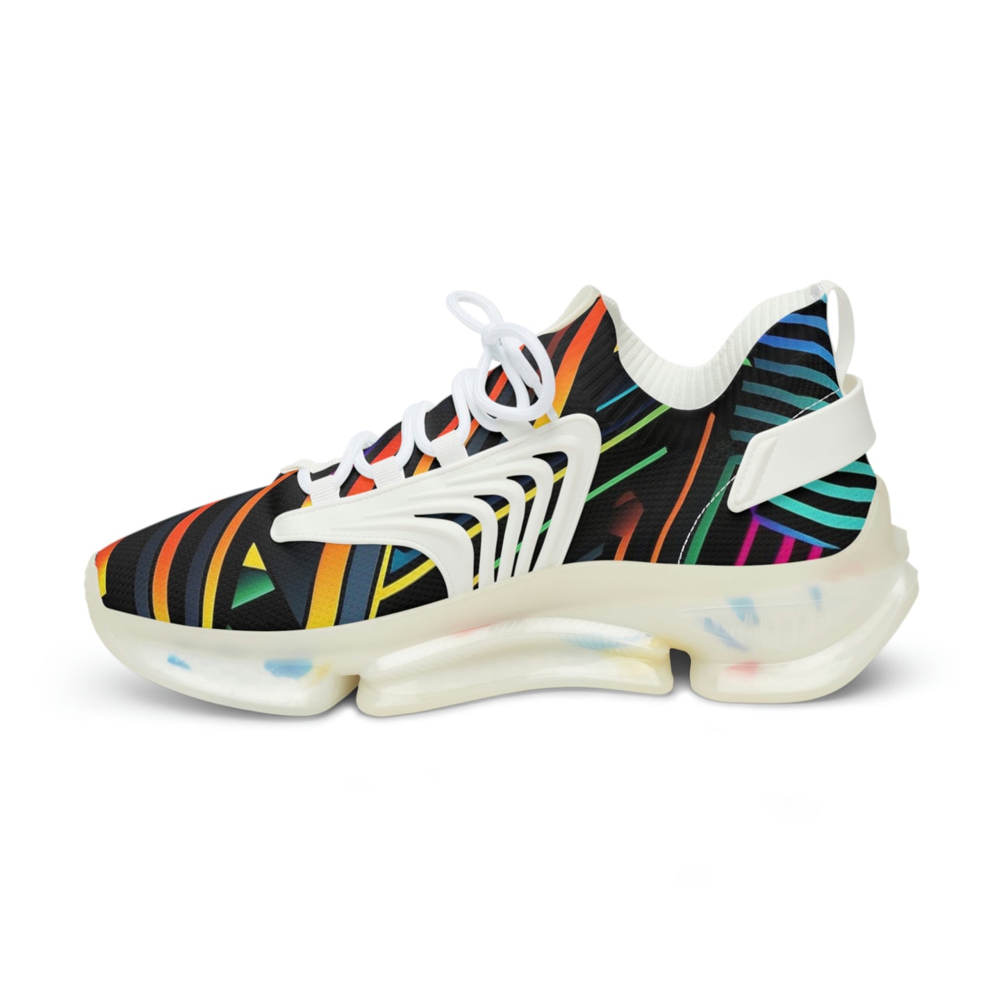 Geometric rainbow pattern Sneakers Mens Mesh Shoes