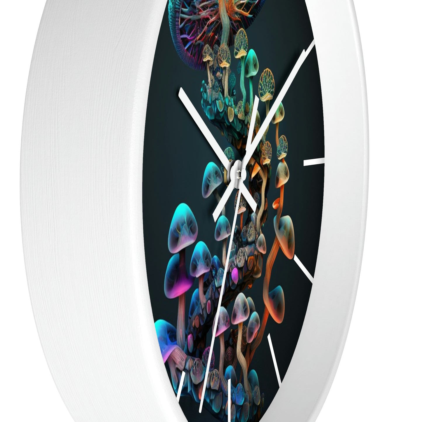 Infinite Mushroom DNA Wall Clock #3 w/ lines