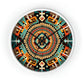 Native American pattern Wall Clock #4 w/ lines