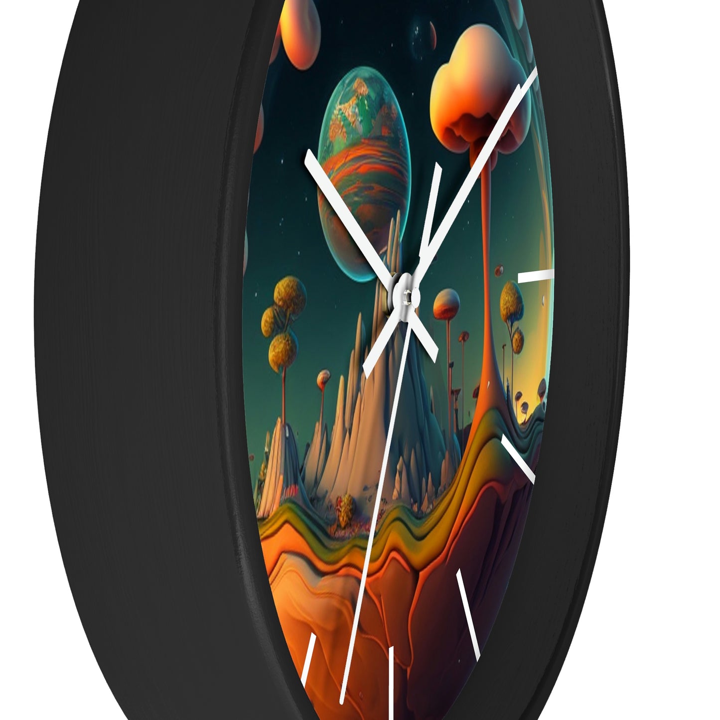 Other Worlds Wall Clock #4 w/ lines