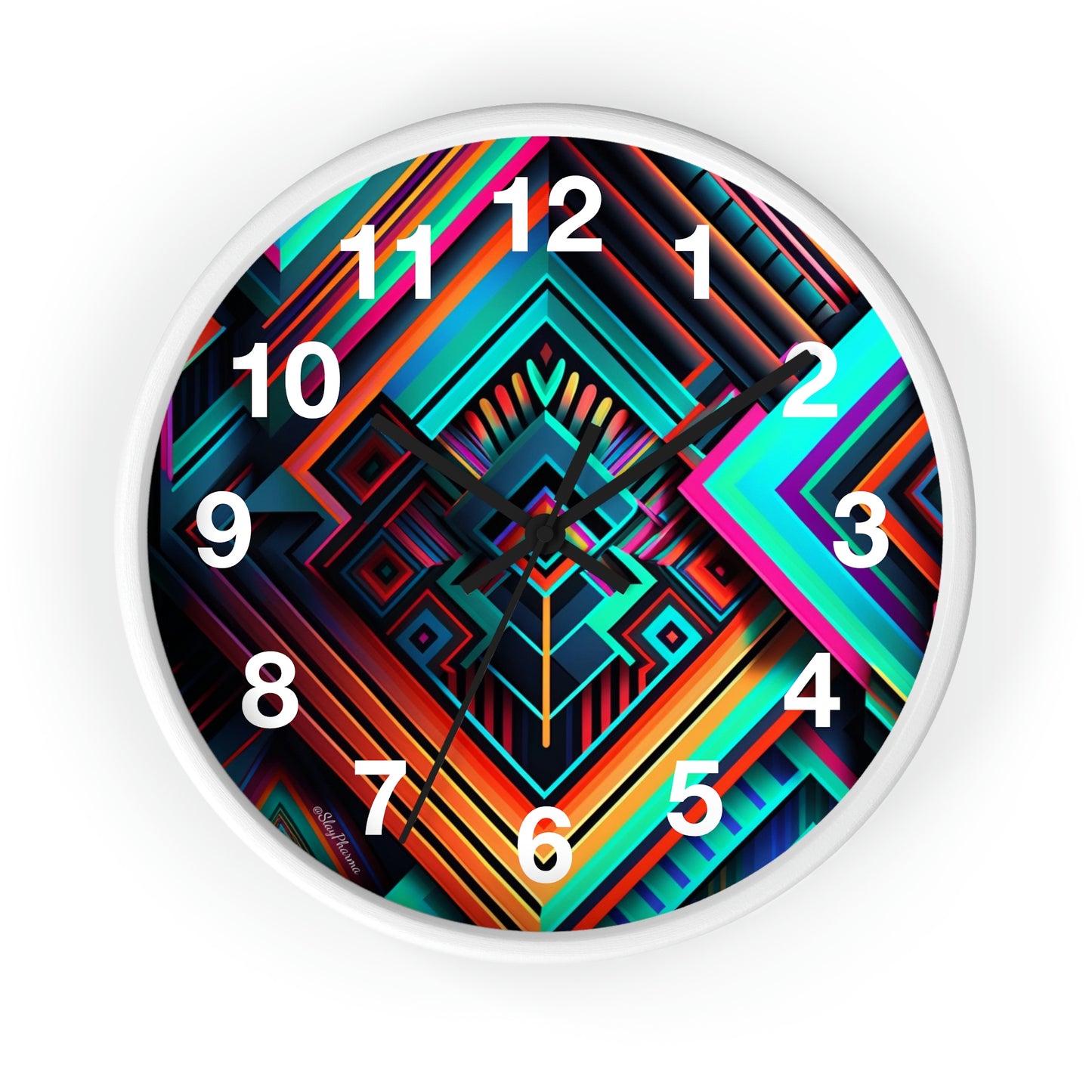 Geometric Wall Clock #1 w/ numbers