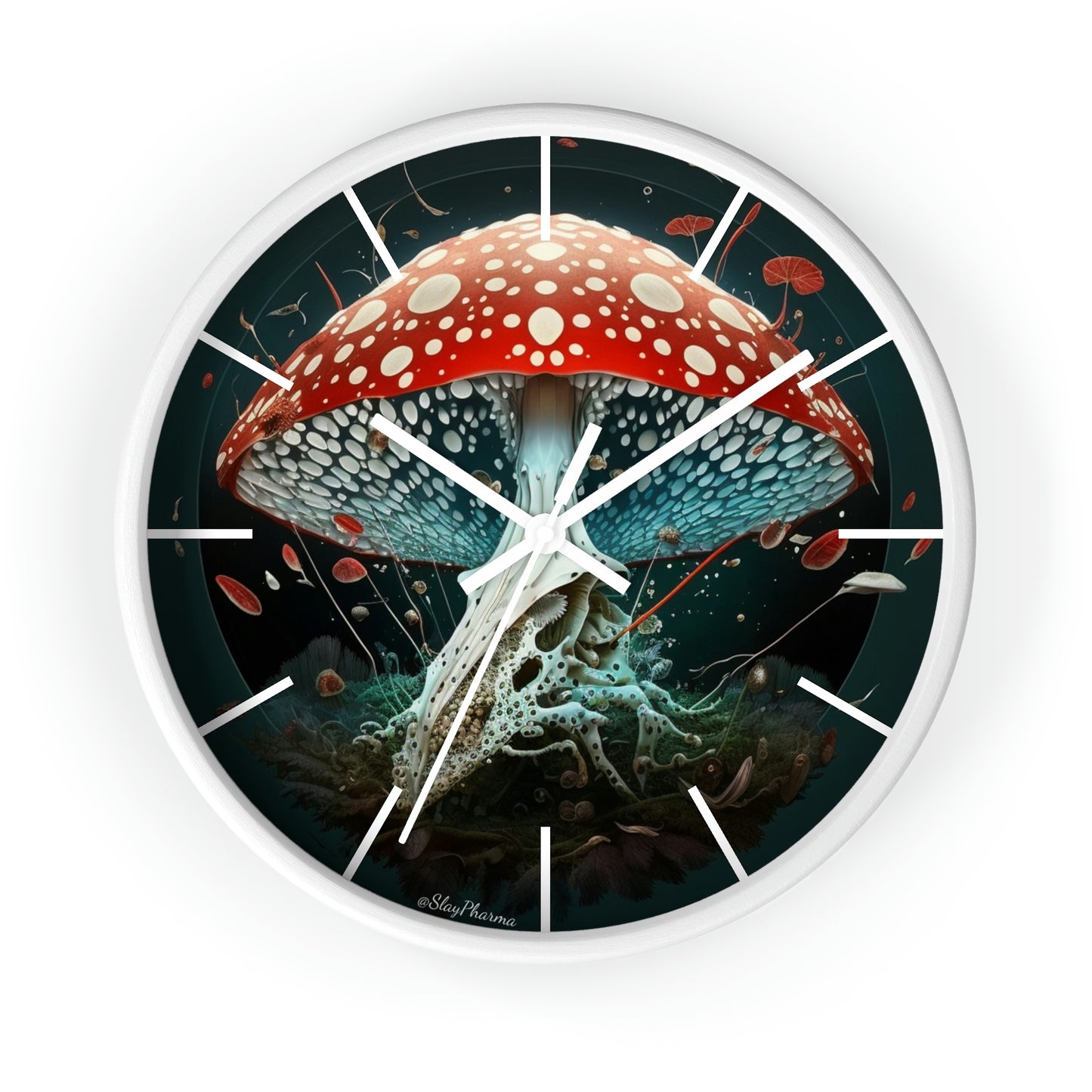 Amanita Dreams Wall Clock #4 w/ lines