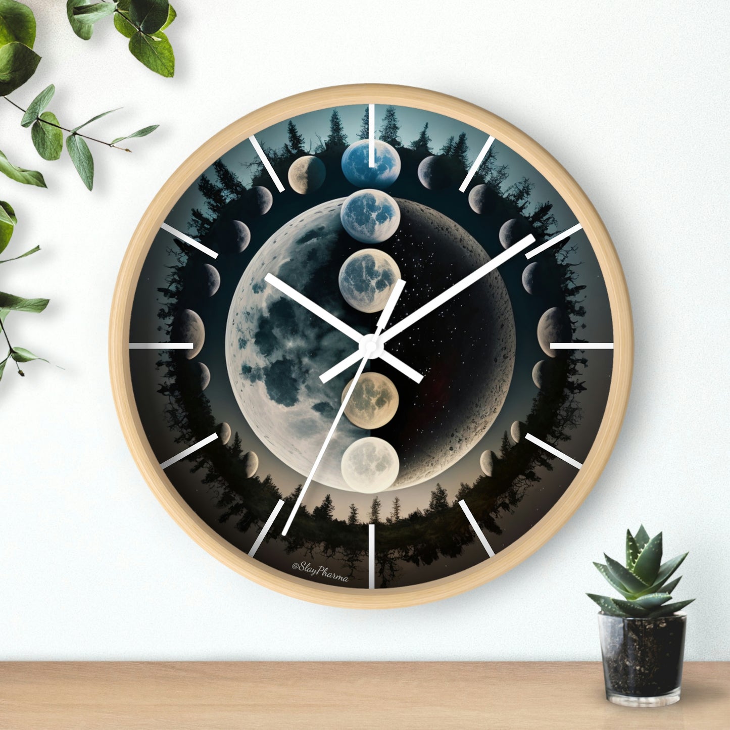 Lunar Dreams Wall Clock #2 w/ lines