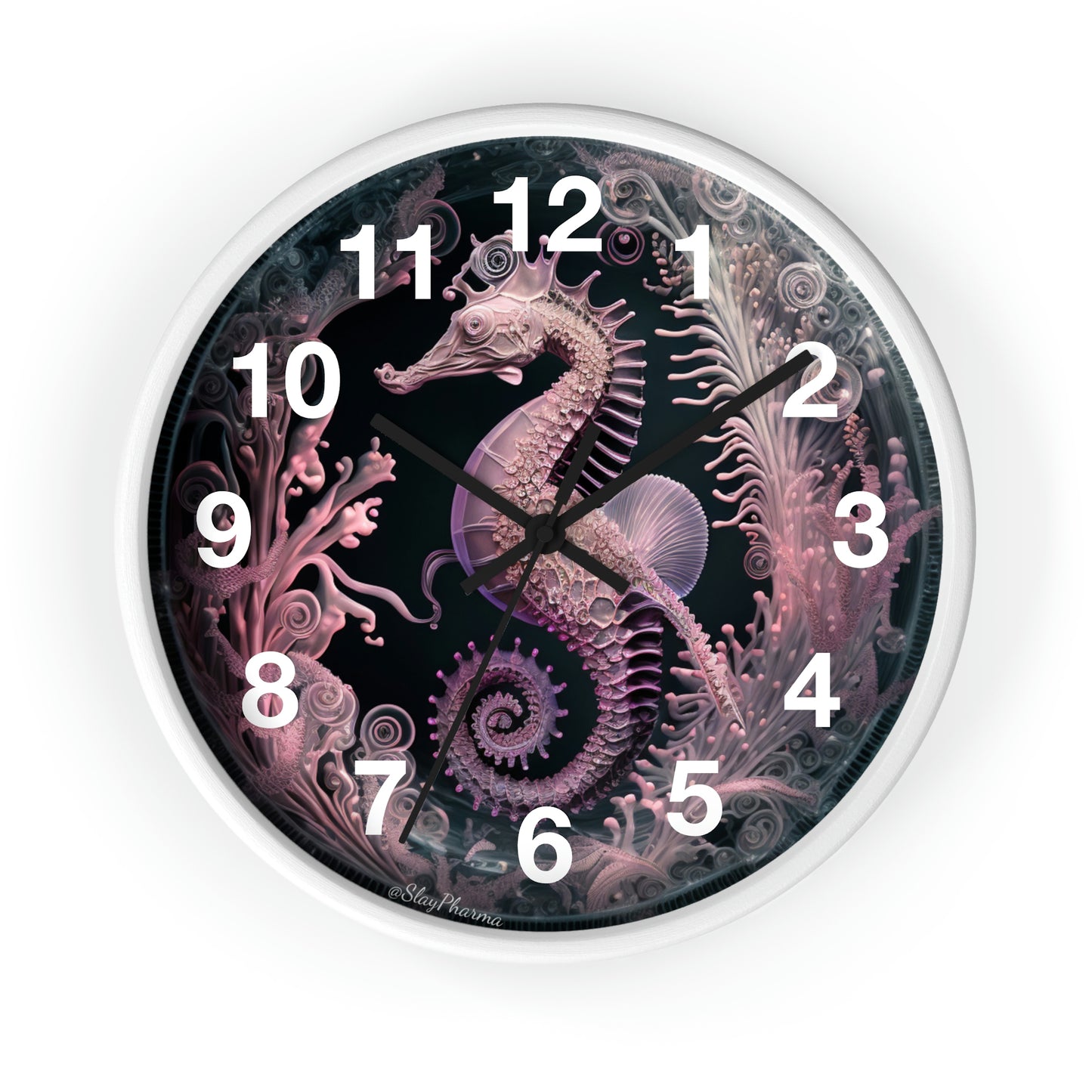 3D Seahorse Wall Clock w/ numbers