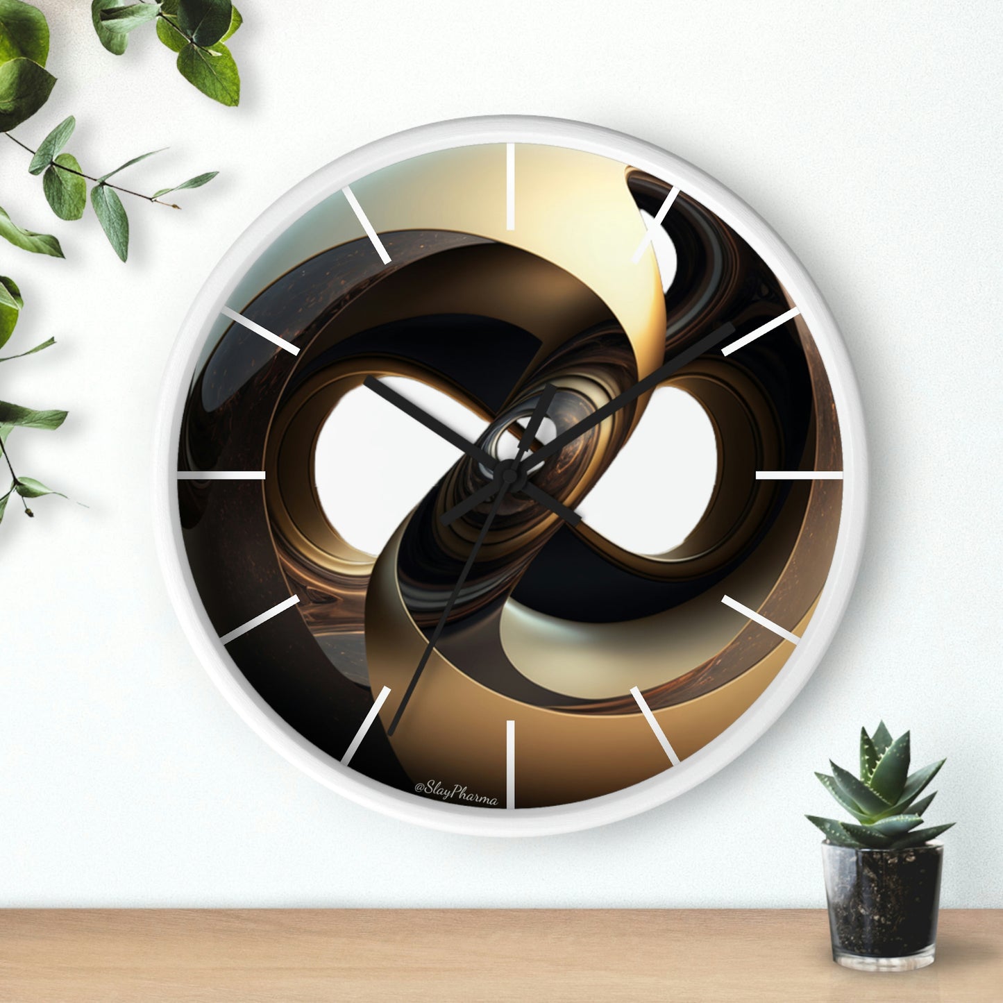 Geometric Wall Clock #11 w/ lines