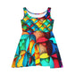 Geometric Flower Pattern Women's Skater Dress