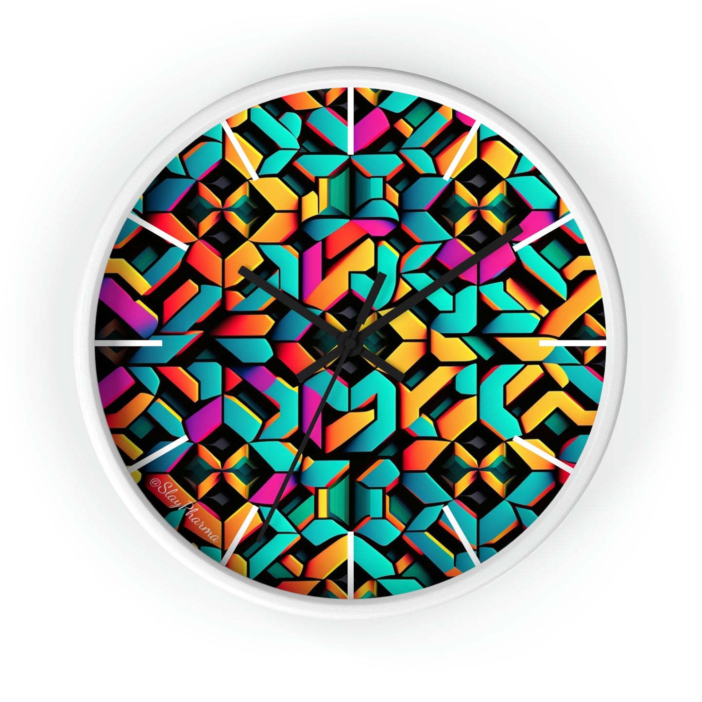 Geometric Wall Clock #2 w/ lines