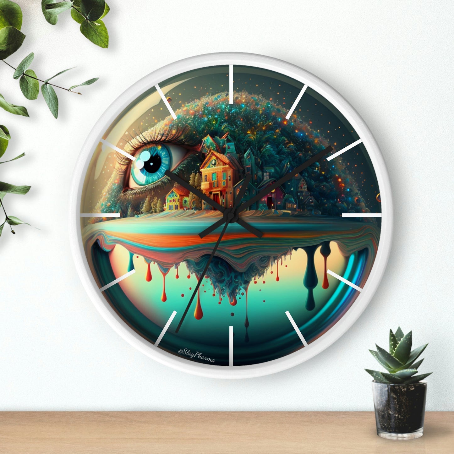 Other Worlds Wall Clock #2 w/ lines