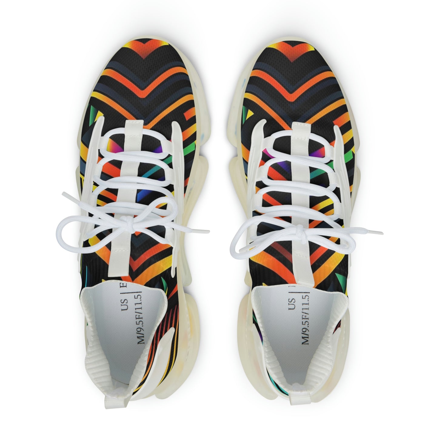 Geometric rainbow pattern Sneakers Mens Mesh Shoes