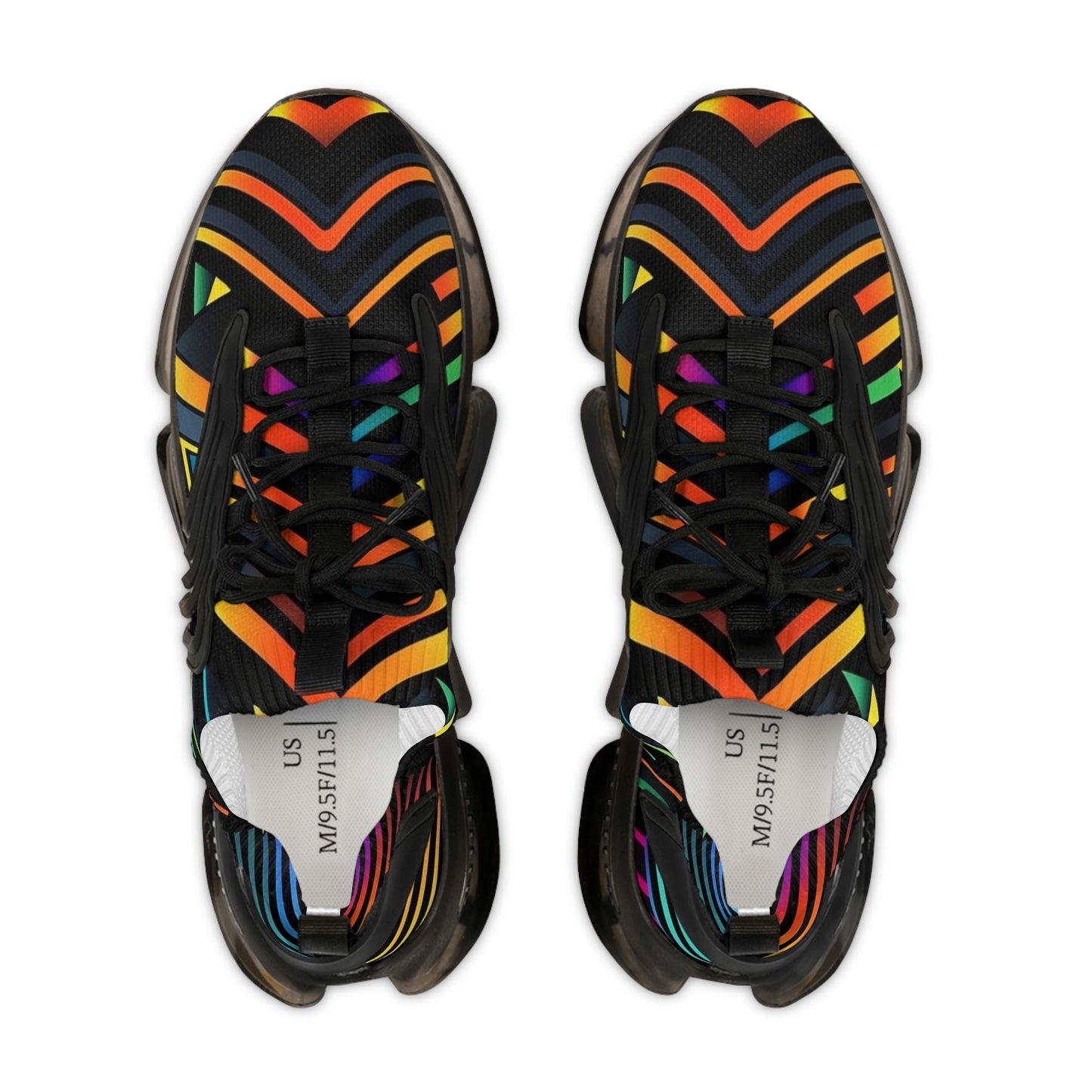 Geometric rainbow pattern Sneakers Mens Mesh Shoes