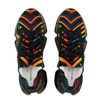 Geometric rainbow pattern Sneakers Mens Mesh Shoes