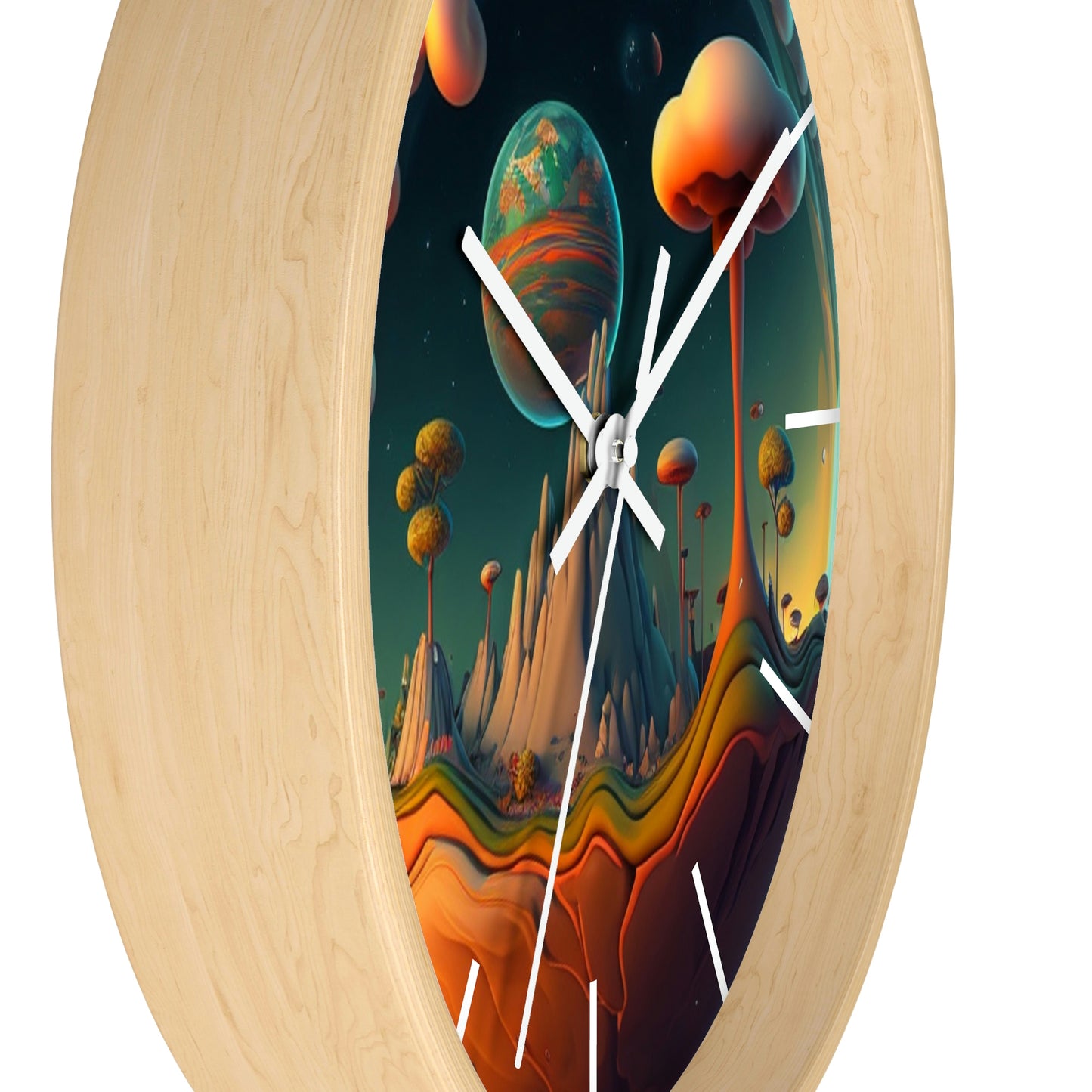 Other Worlds Wall Clock #4 w/ lines