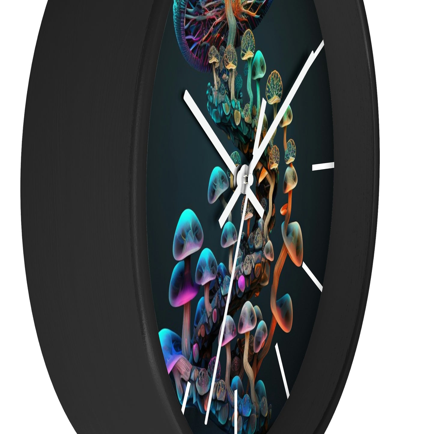 Infinite Mushroom DNA Wall Clock #3 w/ lines