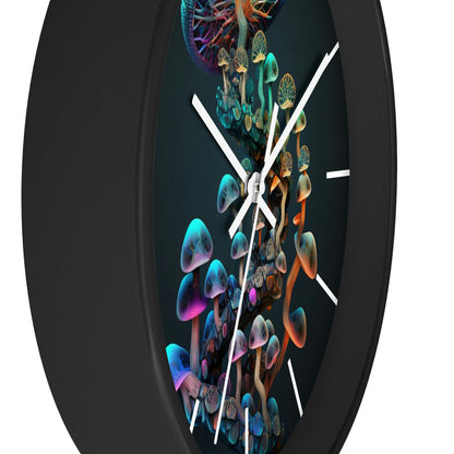 Infinite Mushroom DNA Wall Clock #3 w/ lines
