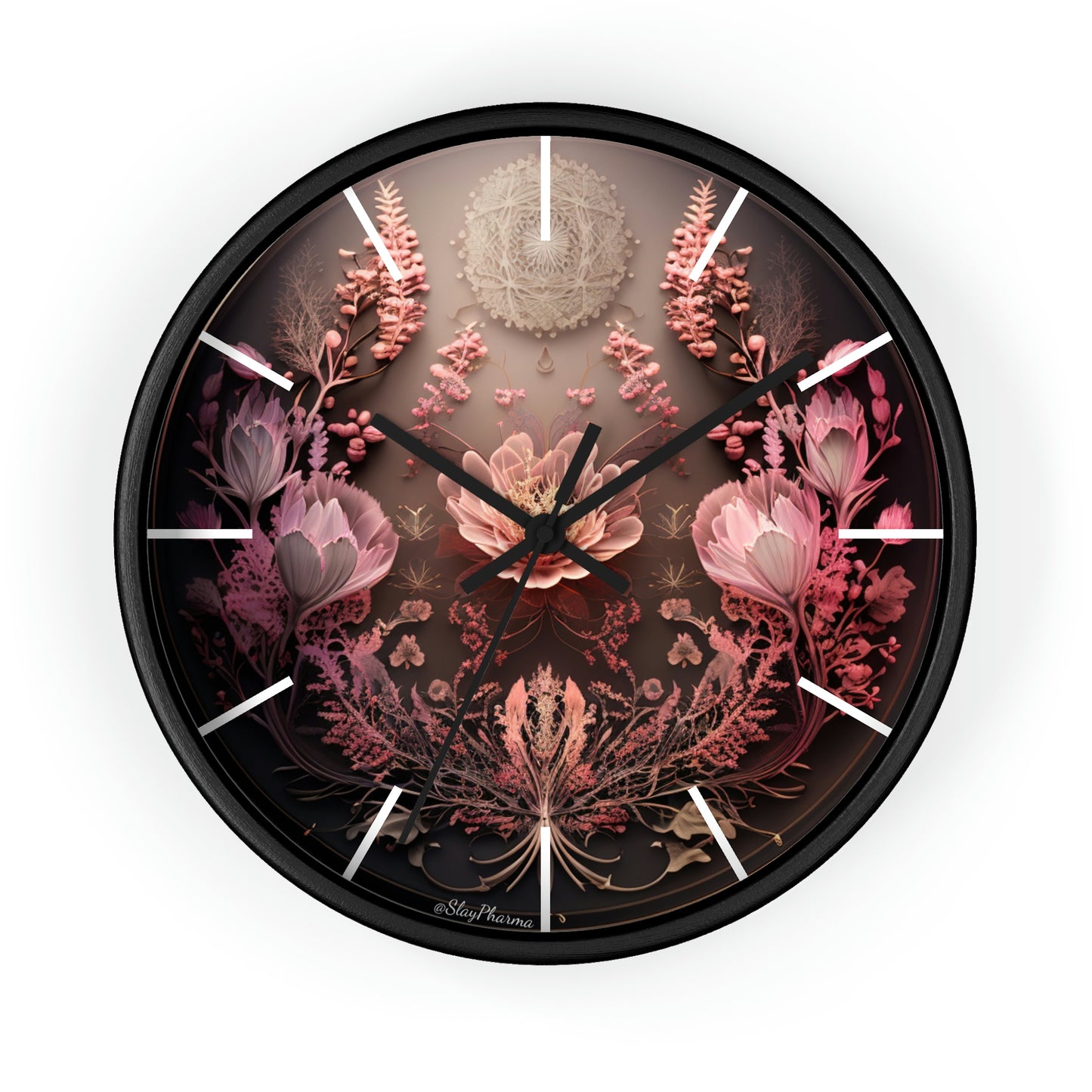 3D Flowers Wall Clock w/ lines