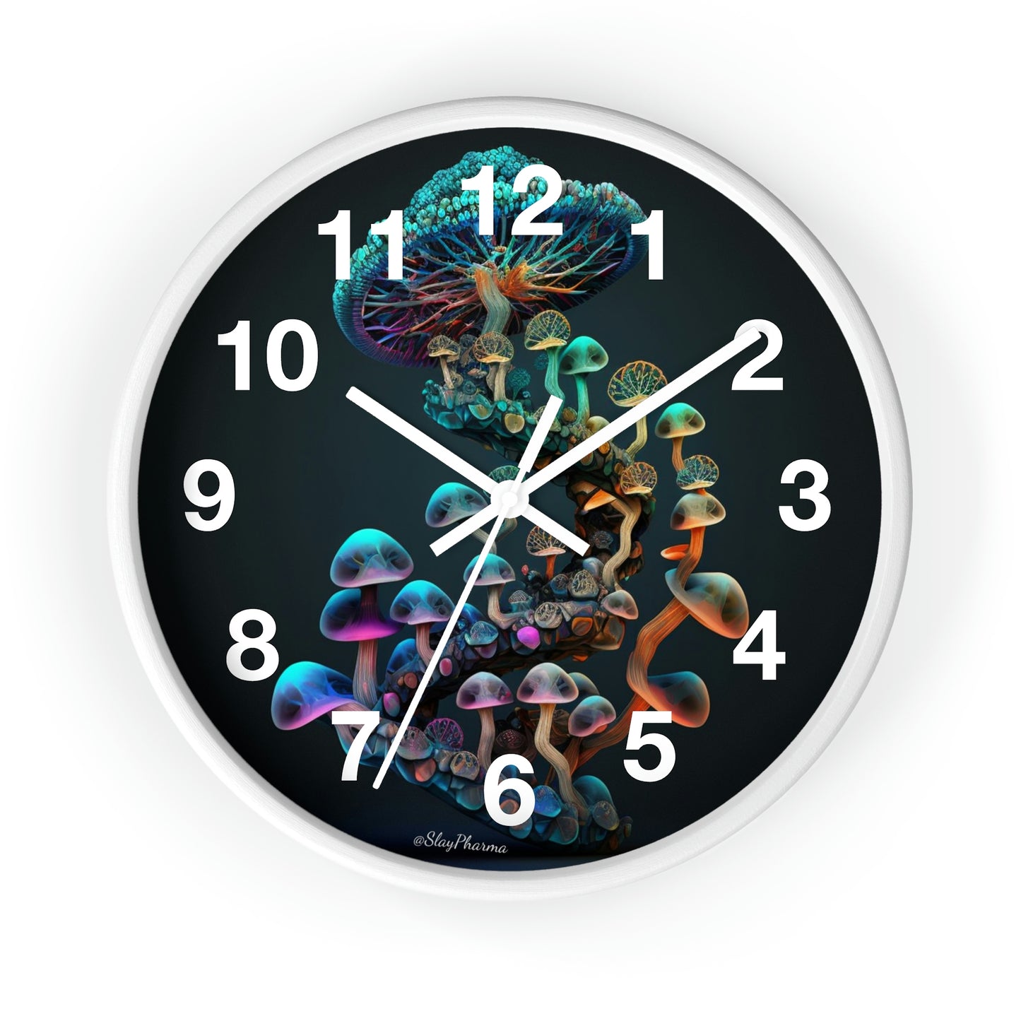 Infinite Mushroom DNA Wall Clock #3 w/ numbers