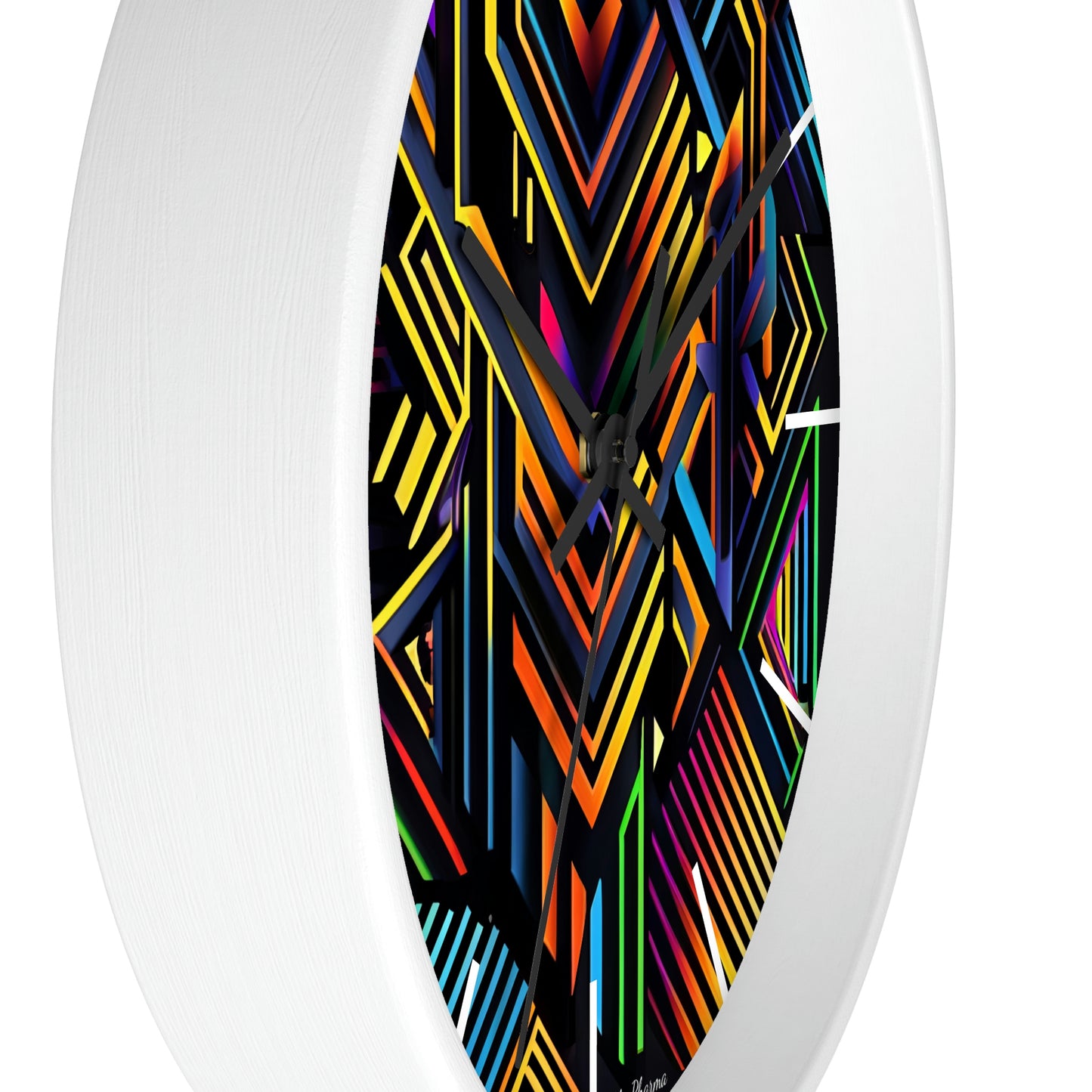 Geometric Wall Clock #3 w/ lines