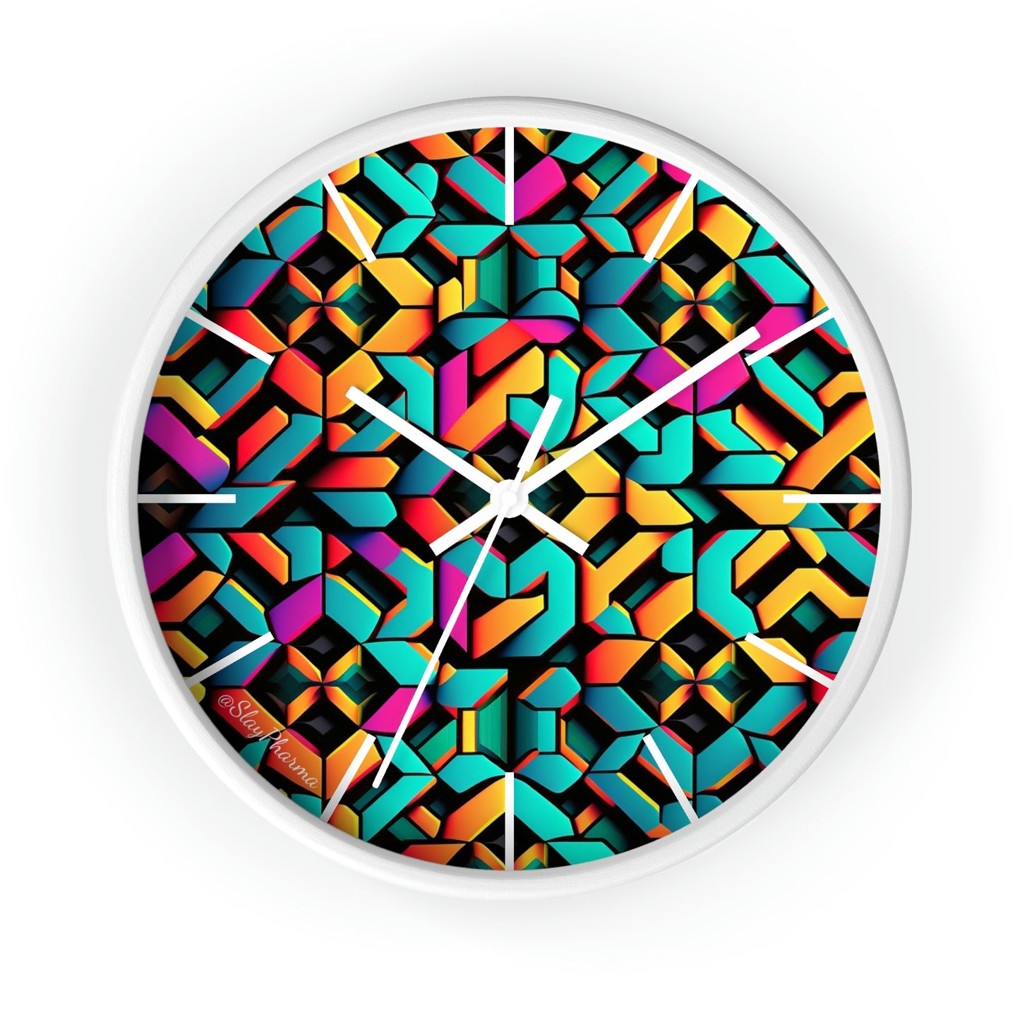 Geometric Wall Clock #2 w/ lines