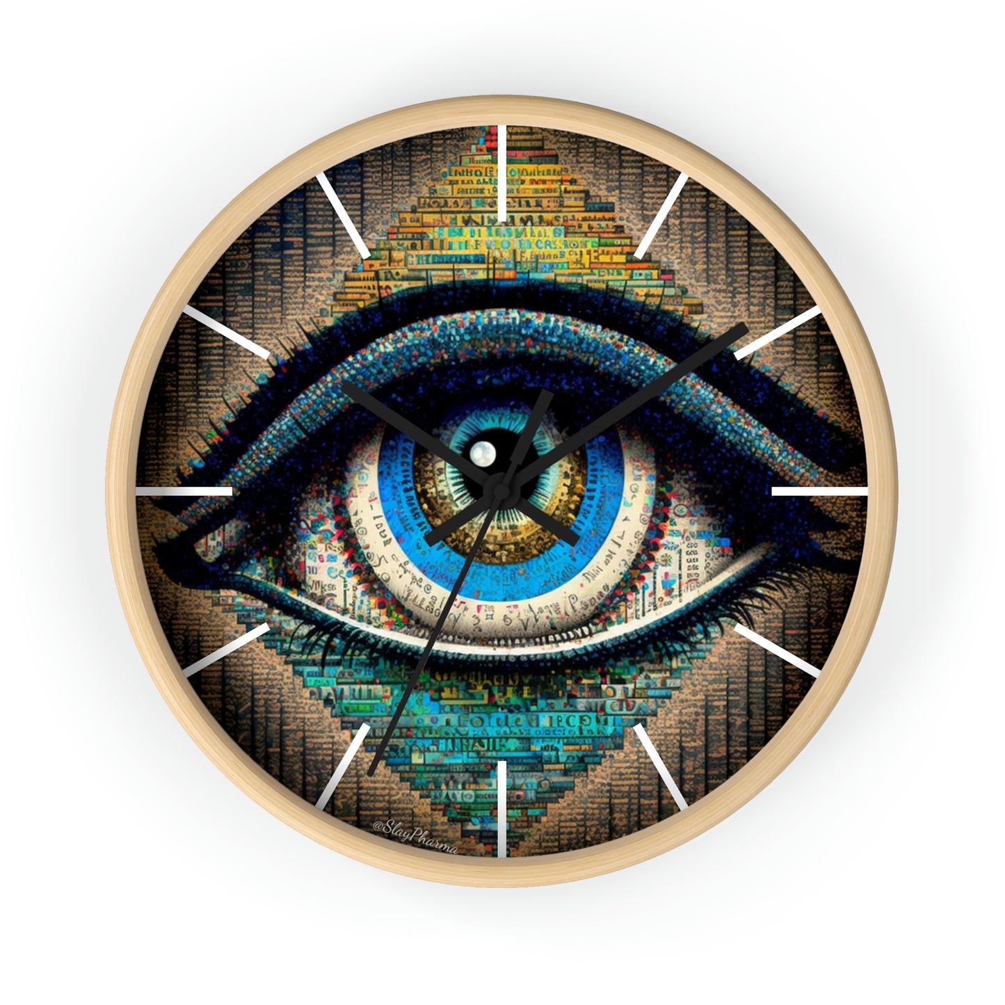 All Seeing Eye Wall Clock #3 w/ lines