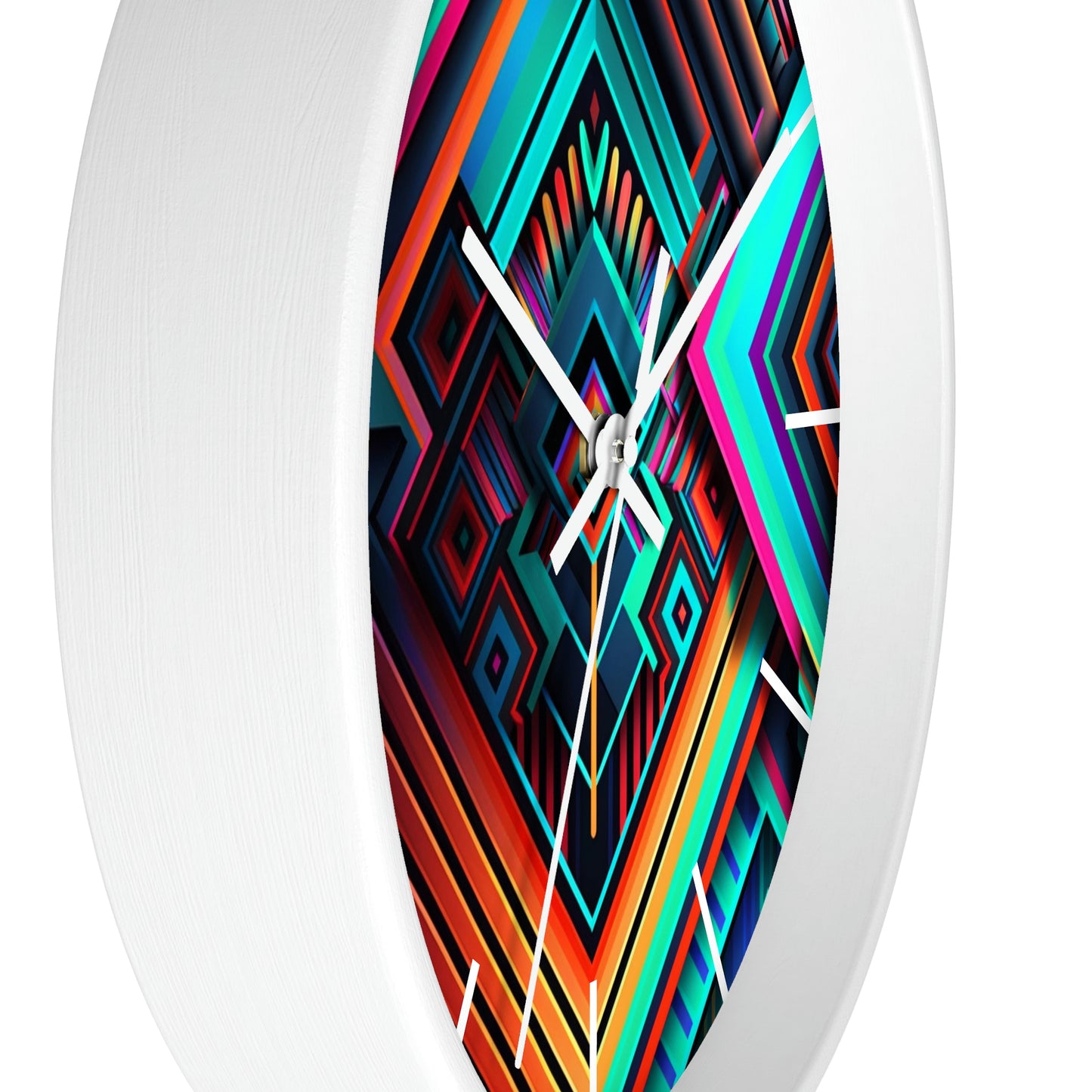 Geometric Wall Clock #1 w/ lines