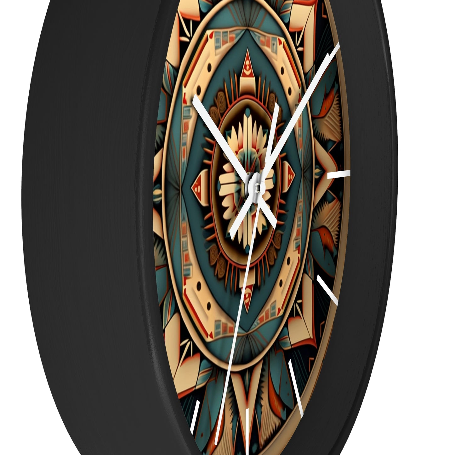 Native American pattern Wall Clock #1w/ lines