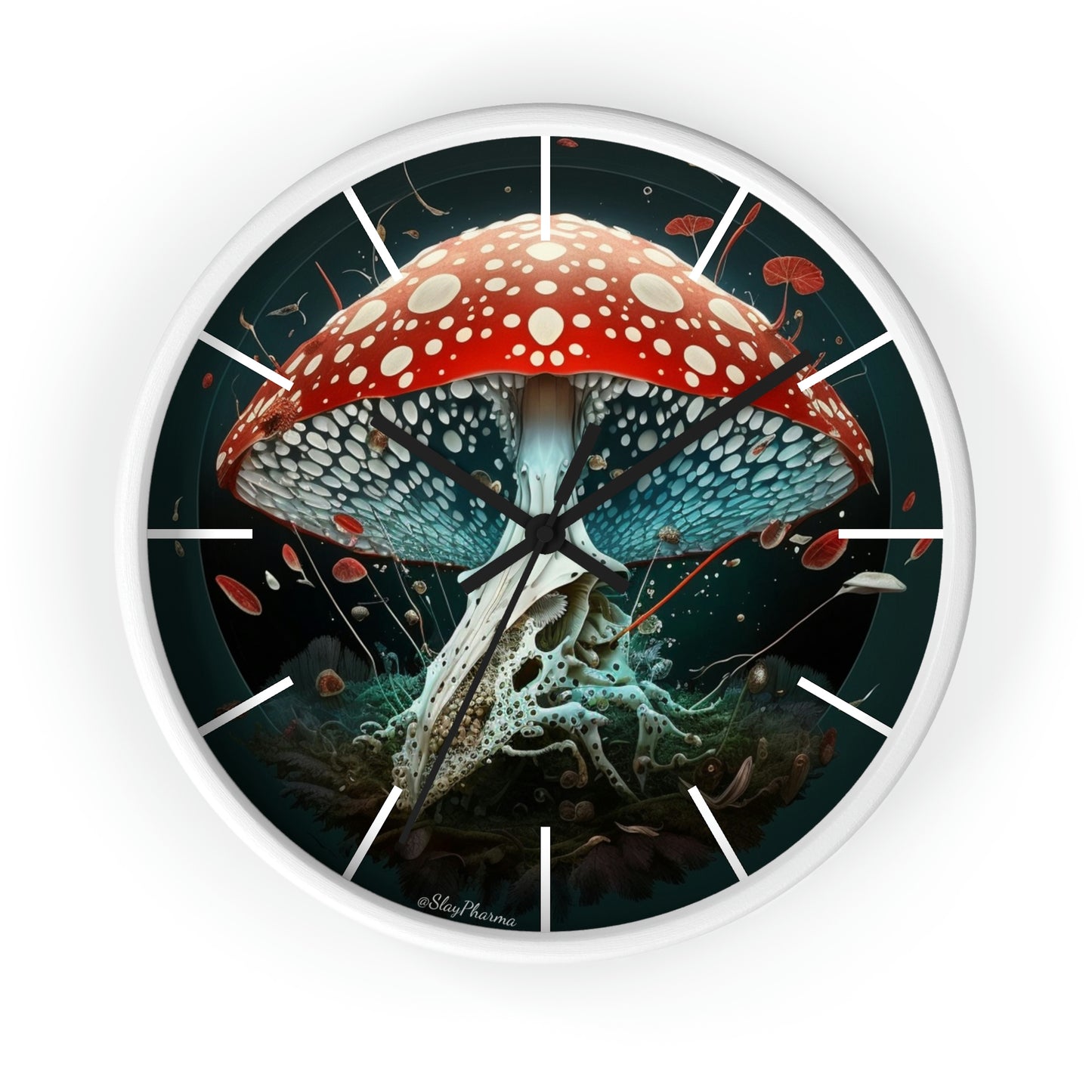 Amanita Dreams Wall Clock #4 w/ lines