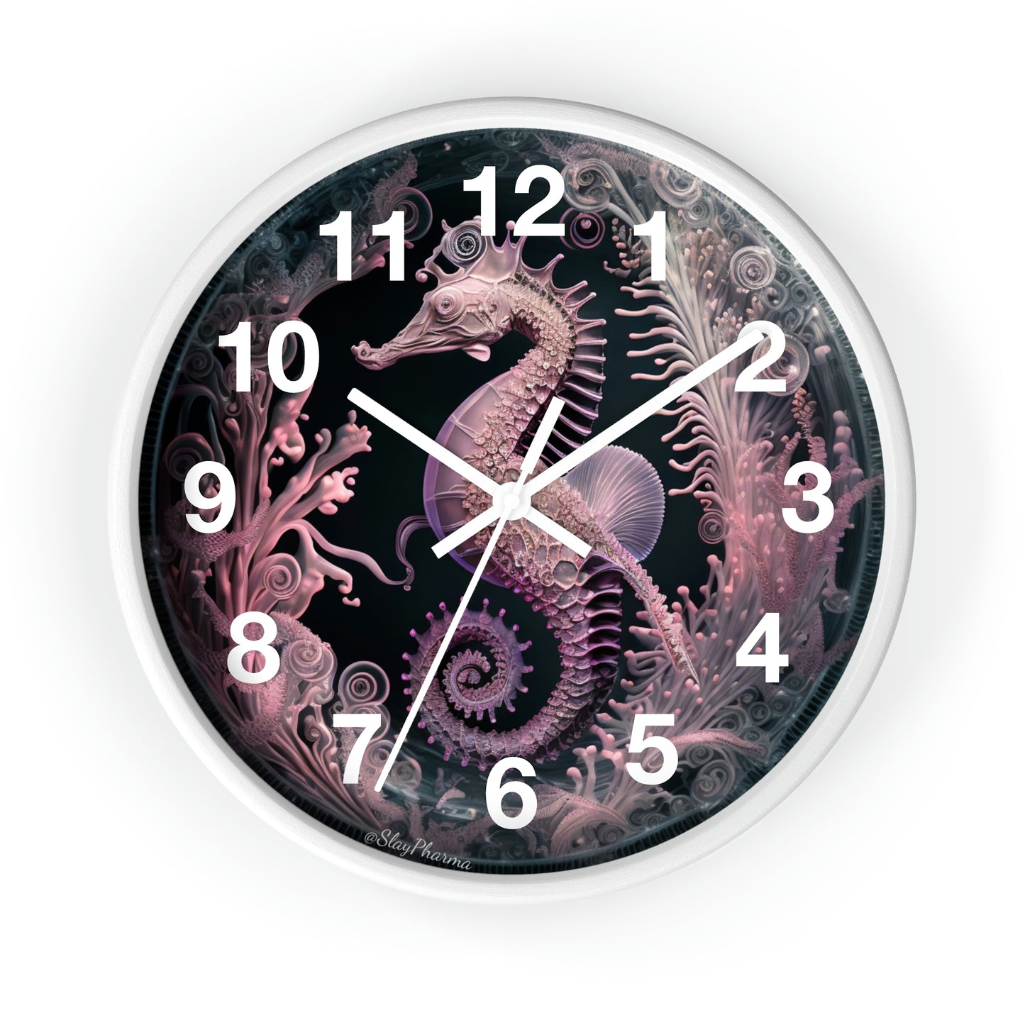 3D Seahorse Wall Clock w/ numbers