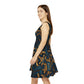 Fancy Blue & Gold Skater Dress