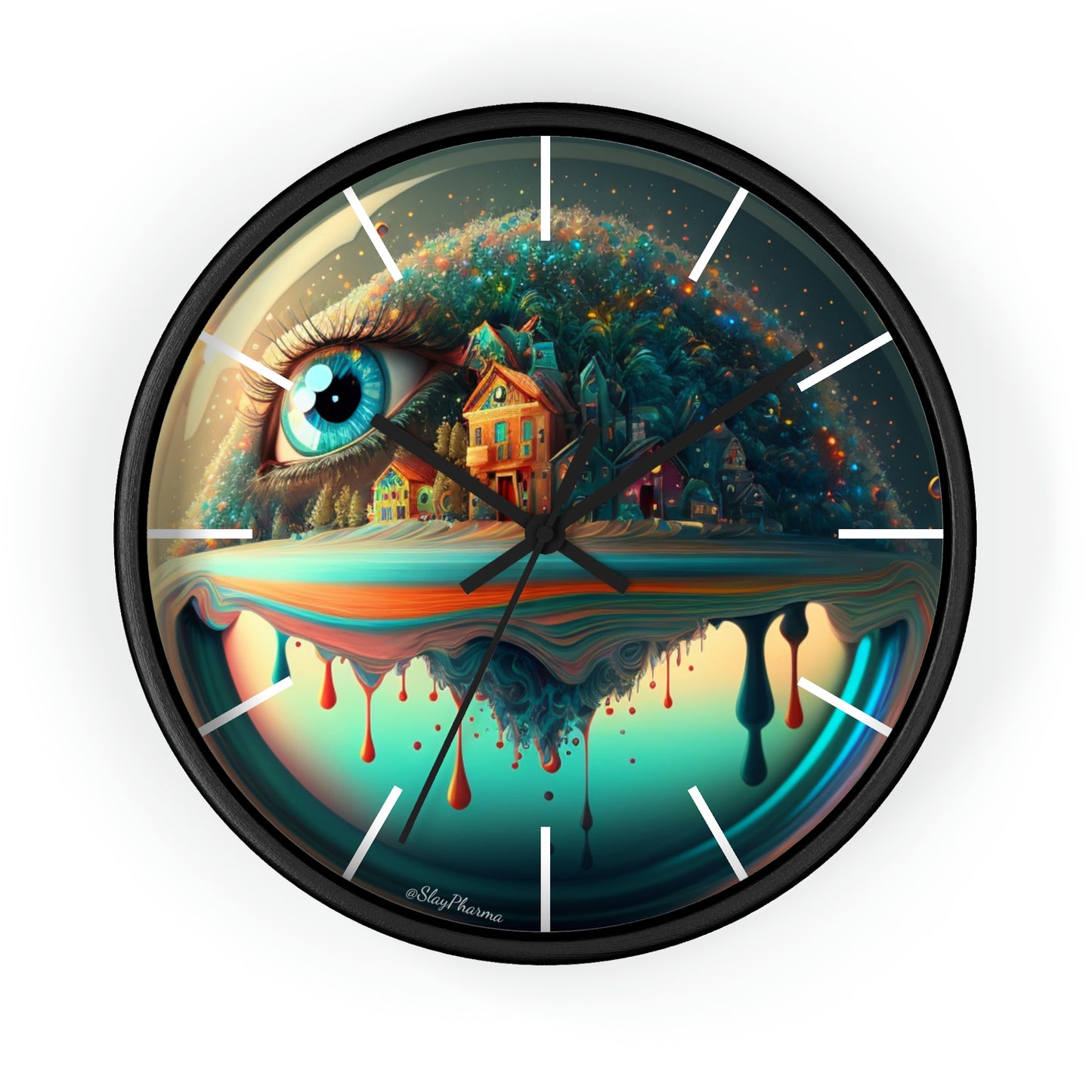 Other Worlds Wall Clock #2 w/ lines