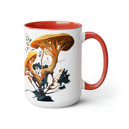 Golden Chanterelle Mushroom Coffee Mug, 15oz