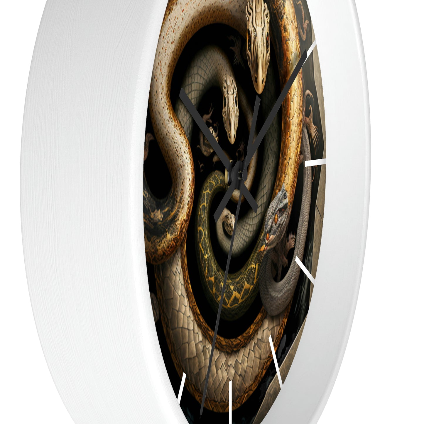 Snakes on a Wall Clock w/ lines