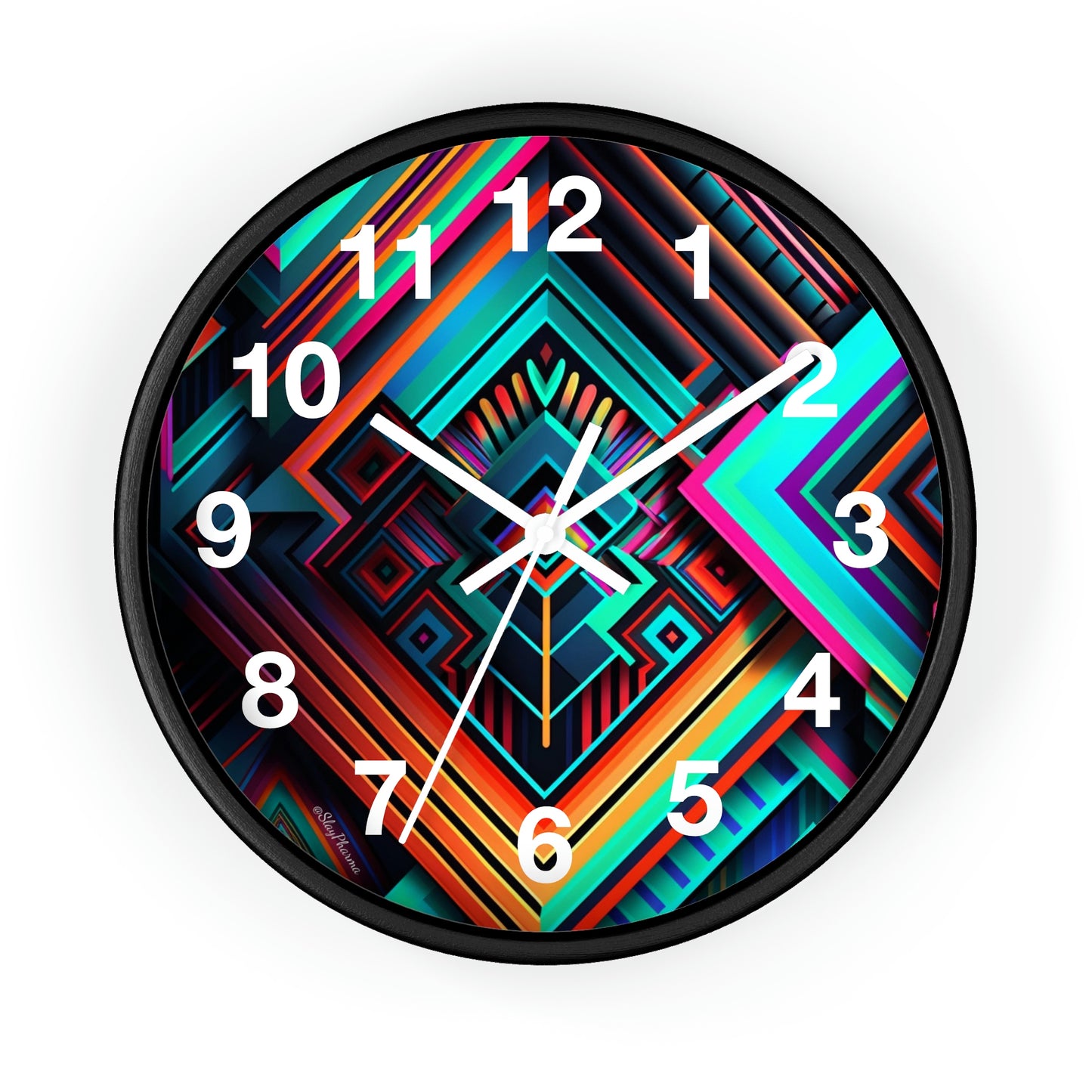 Geometric Wall Clock #1 w/ numbers