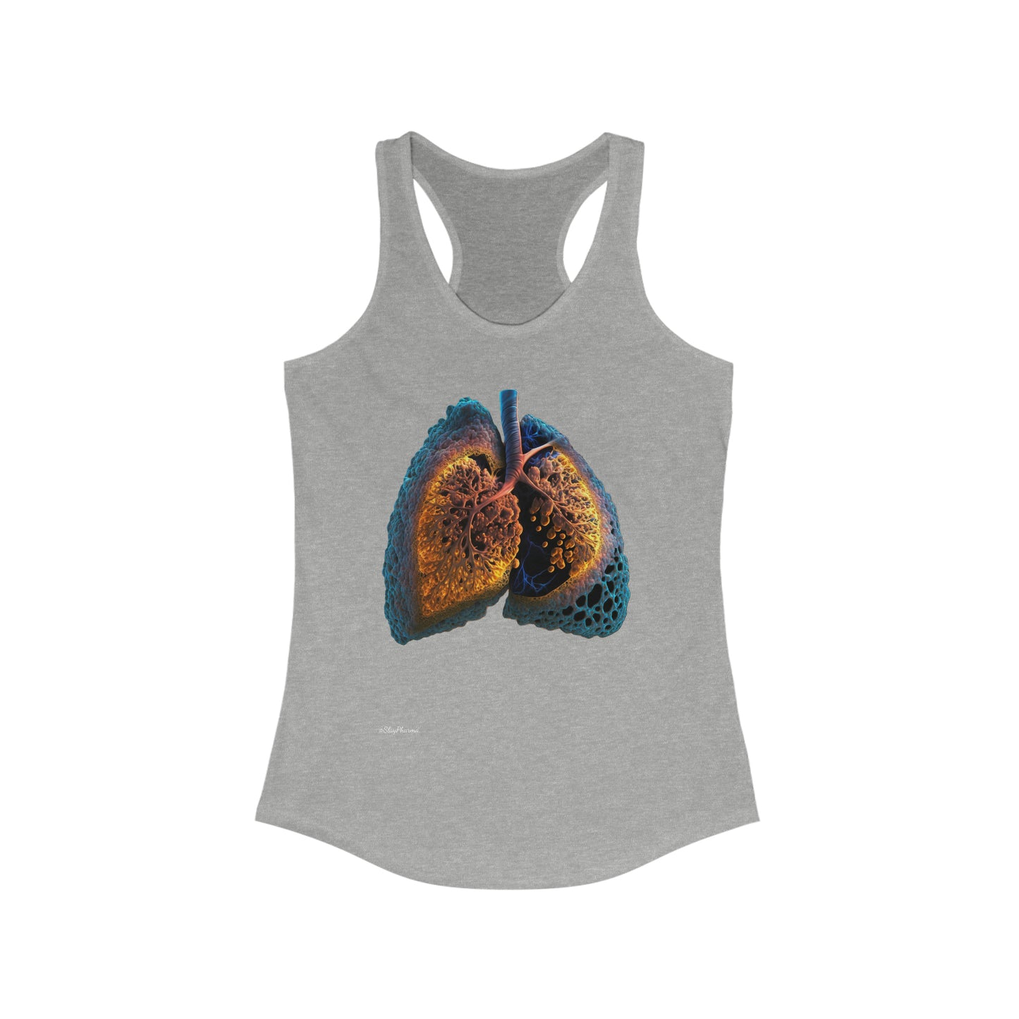 "Just Breathe" Atomic Lungs Women's Ideal Racerback Tank