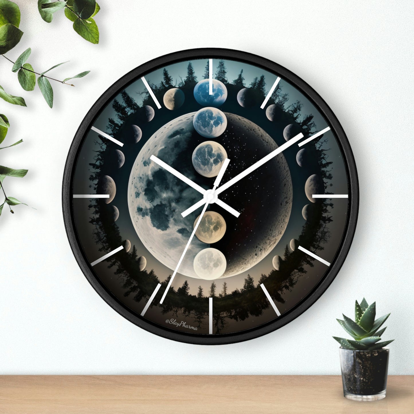 Lunar Dreams Wall Clock #2 w/ lines