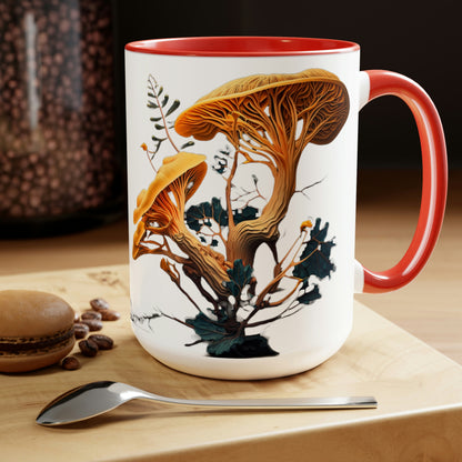 Golden Chanterelle Mushroom Coffee Mug, 15oz