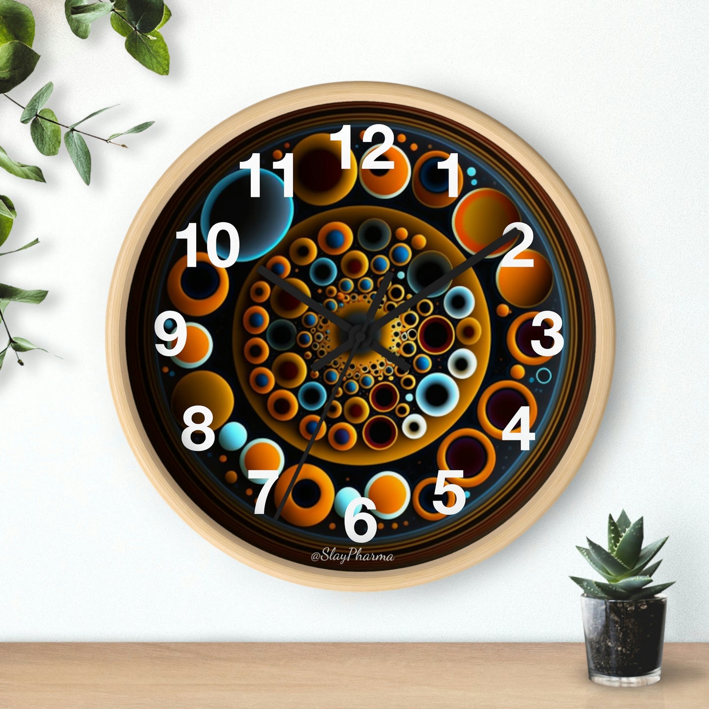 Geometric Wall Clock #9 w/ numbers