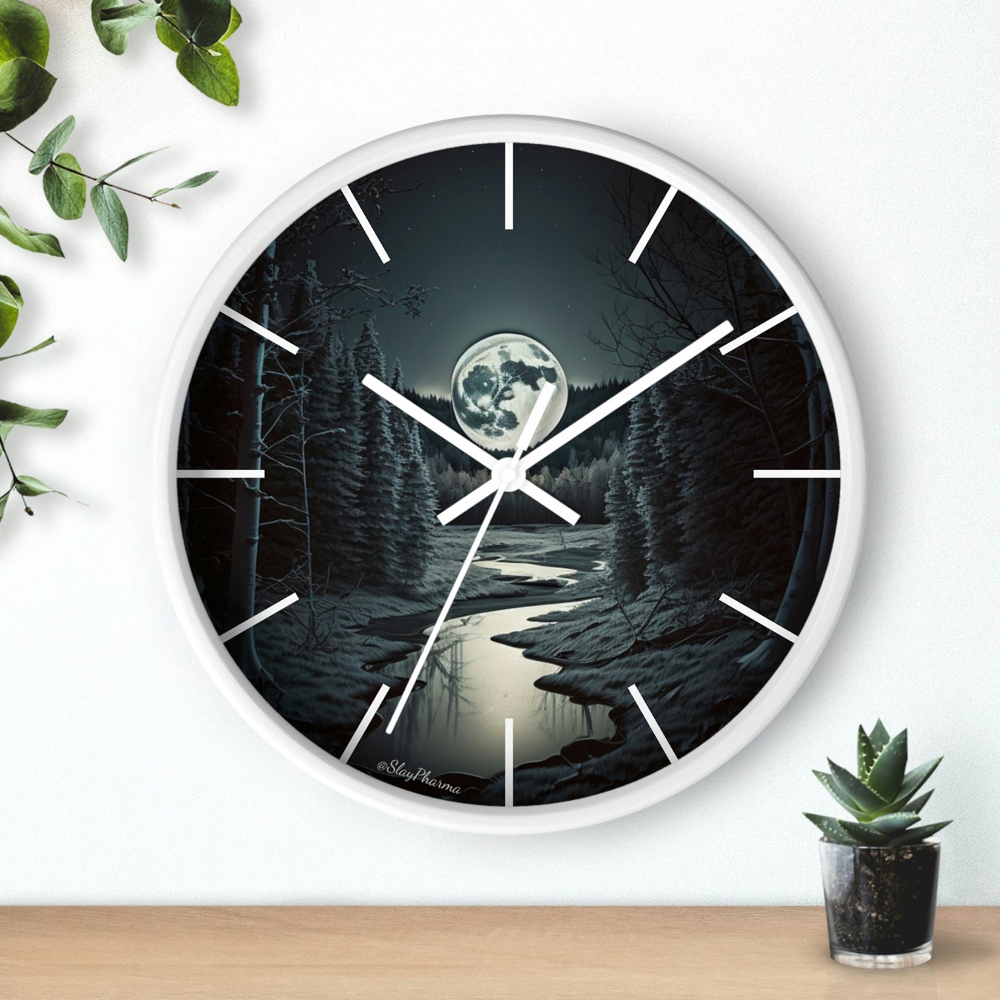 Moonrise Wall Clock #1 w/ lines