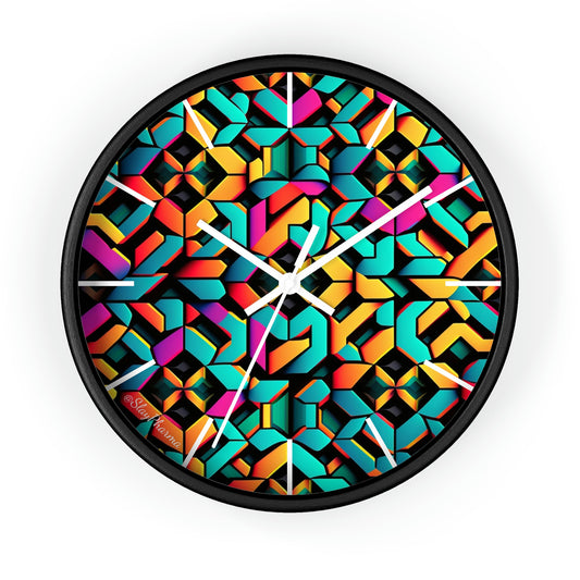 Geometric Wall Clock #2 w/ lines