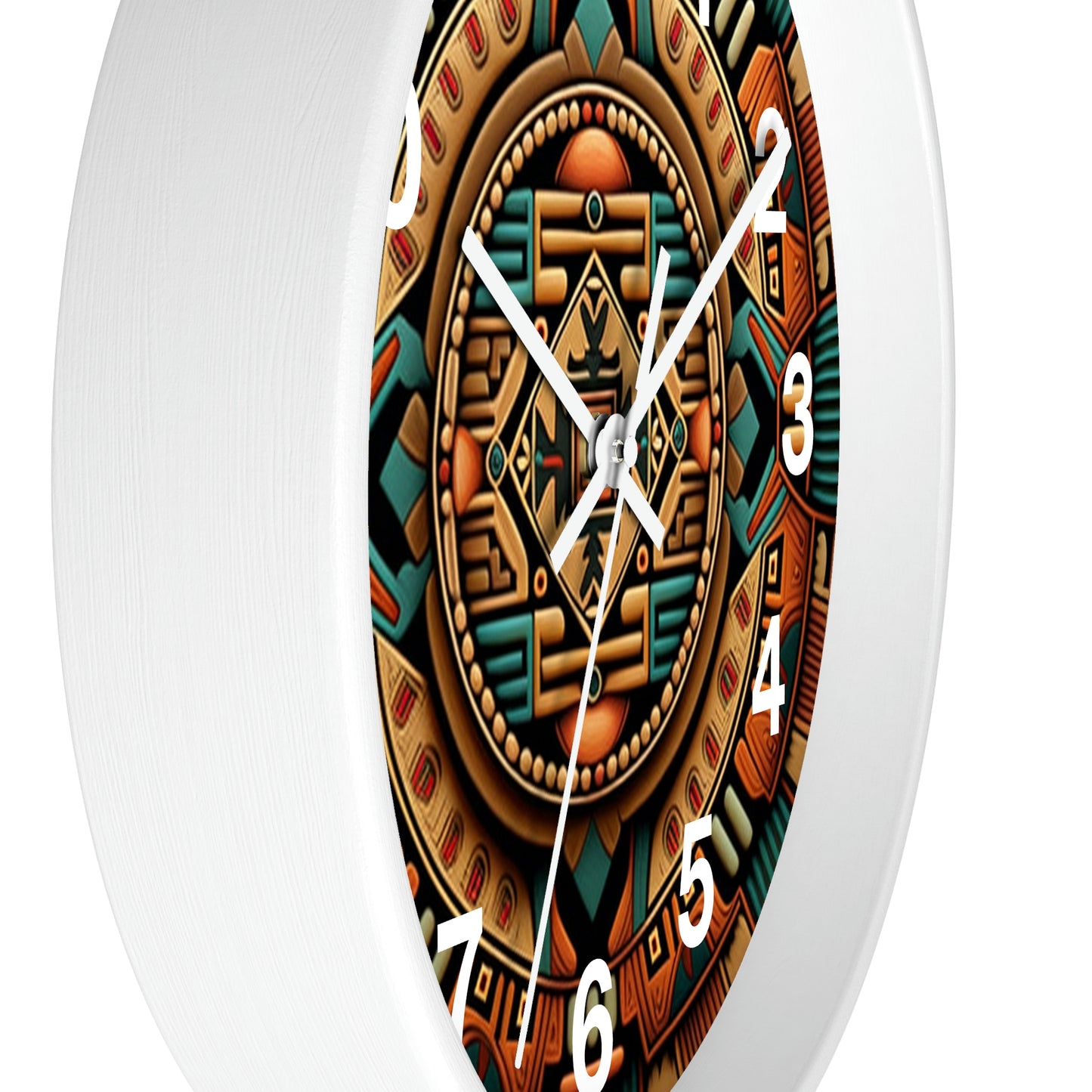 Native American pattern Wall Clock #2 w/ numbers