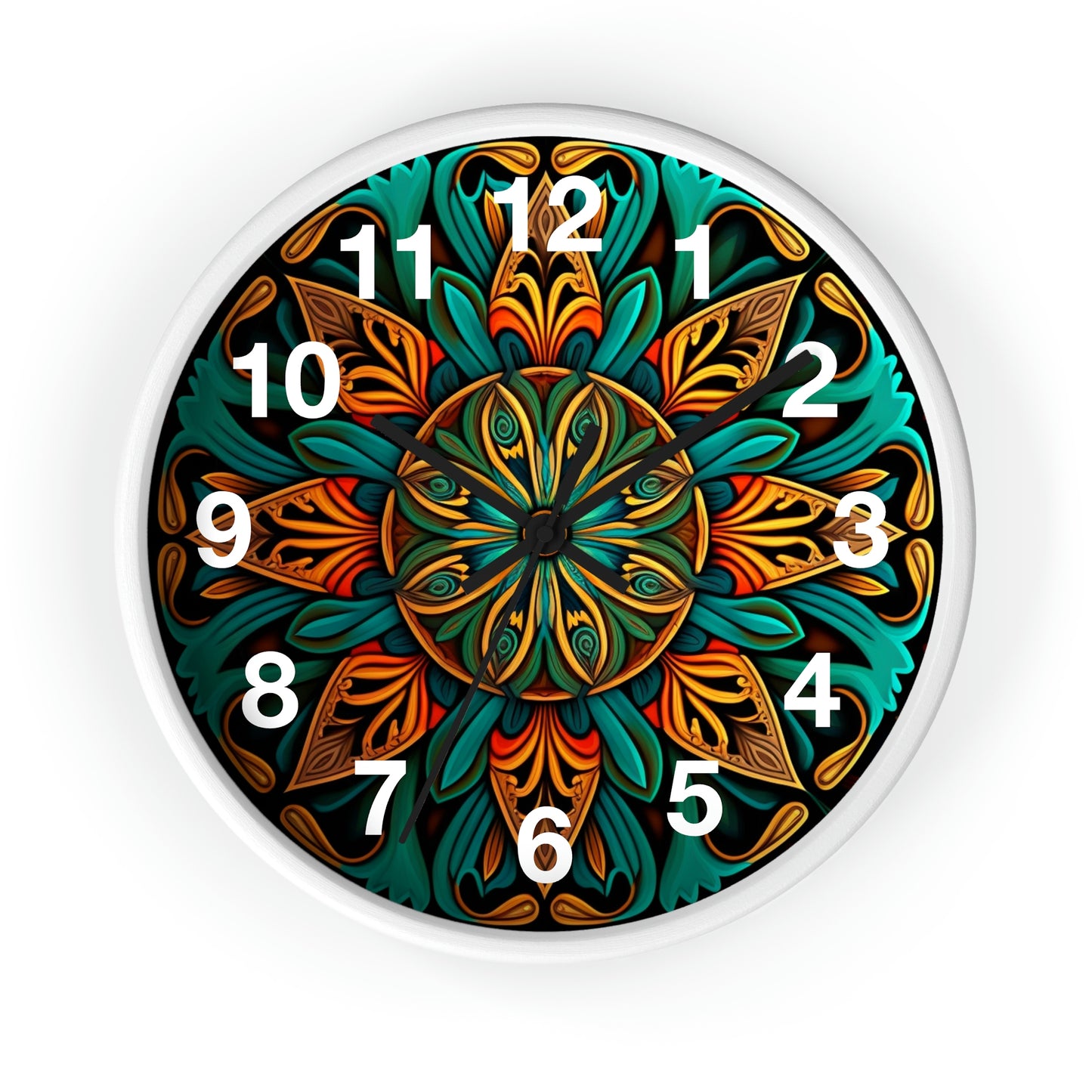 Mandala Wall Clock w/ numbers