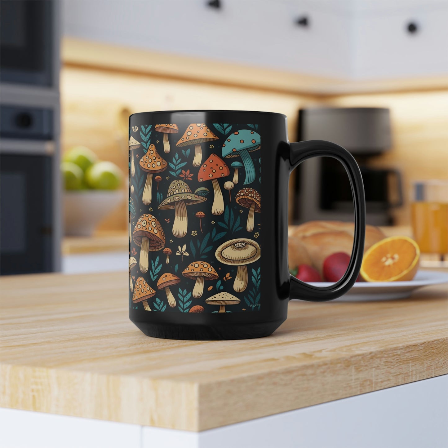 Mushroom Pattern Mug #5, 15oz