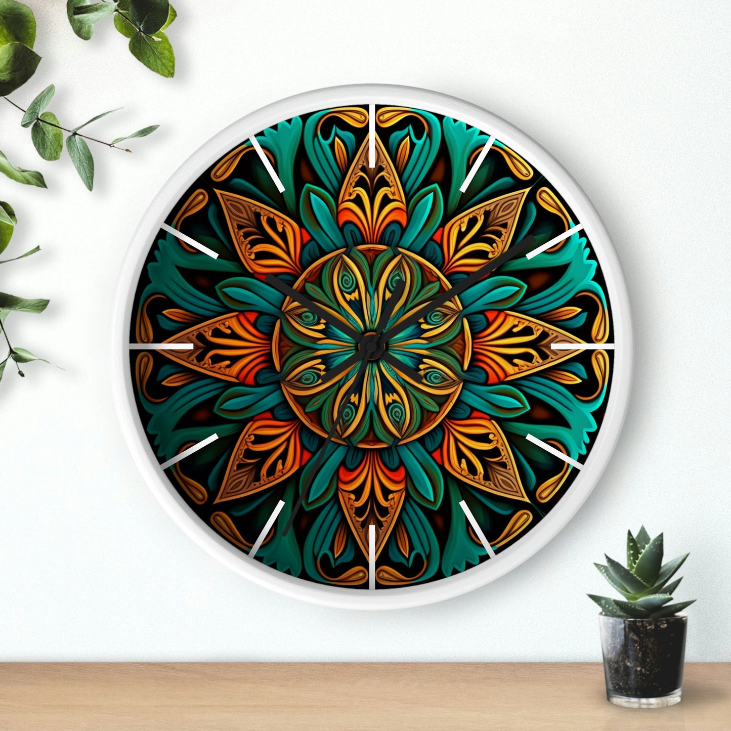 Mandala Wall Clock w/ lines