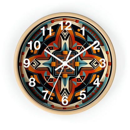 Native American pattern Wall Clock #5 w/ numbers