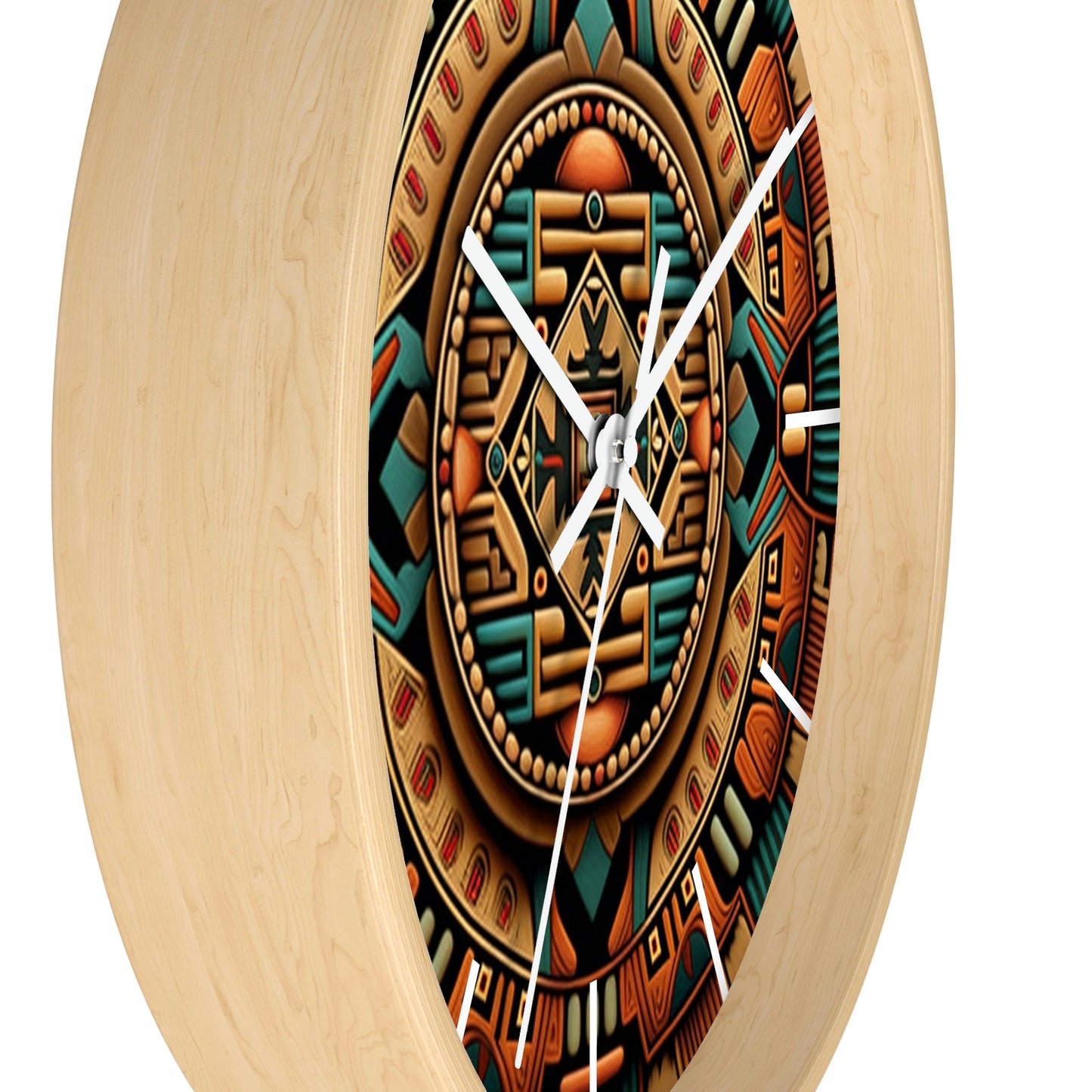 Native American pattern Wall Clock #2 w/ lines