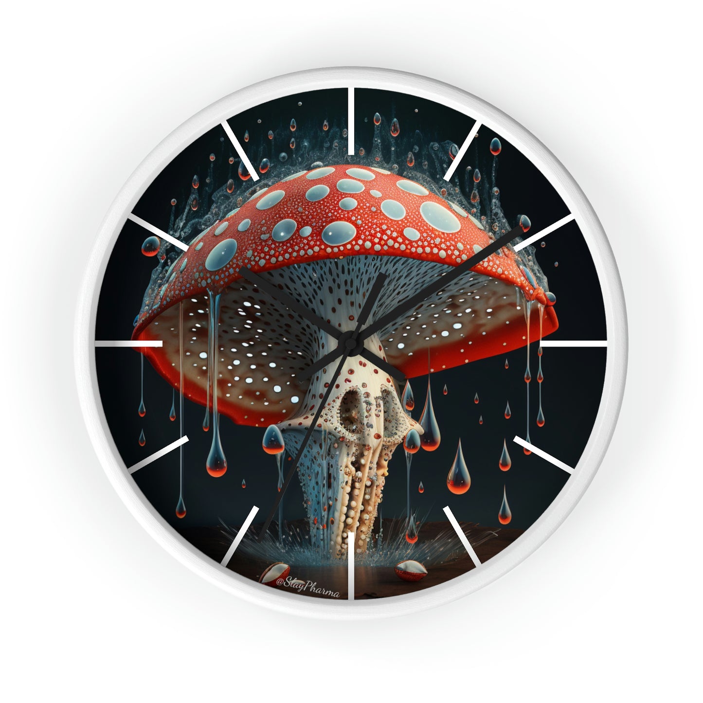 Amanita Dreams Wall Clock #2 w/ lines