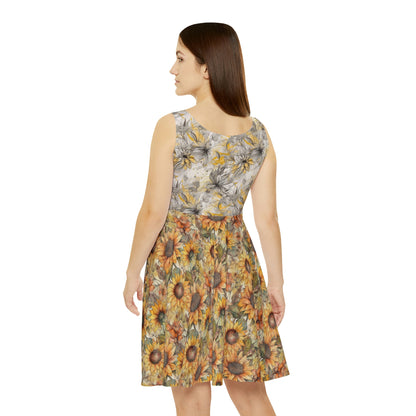 Floral Pattern Women's Skater Dress #3 v3
