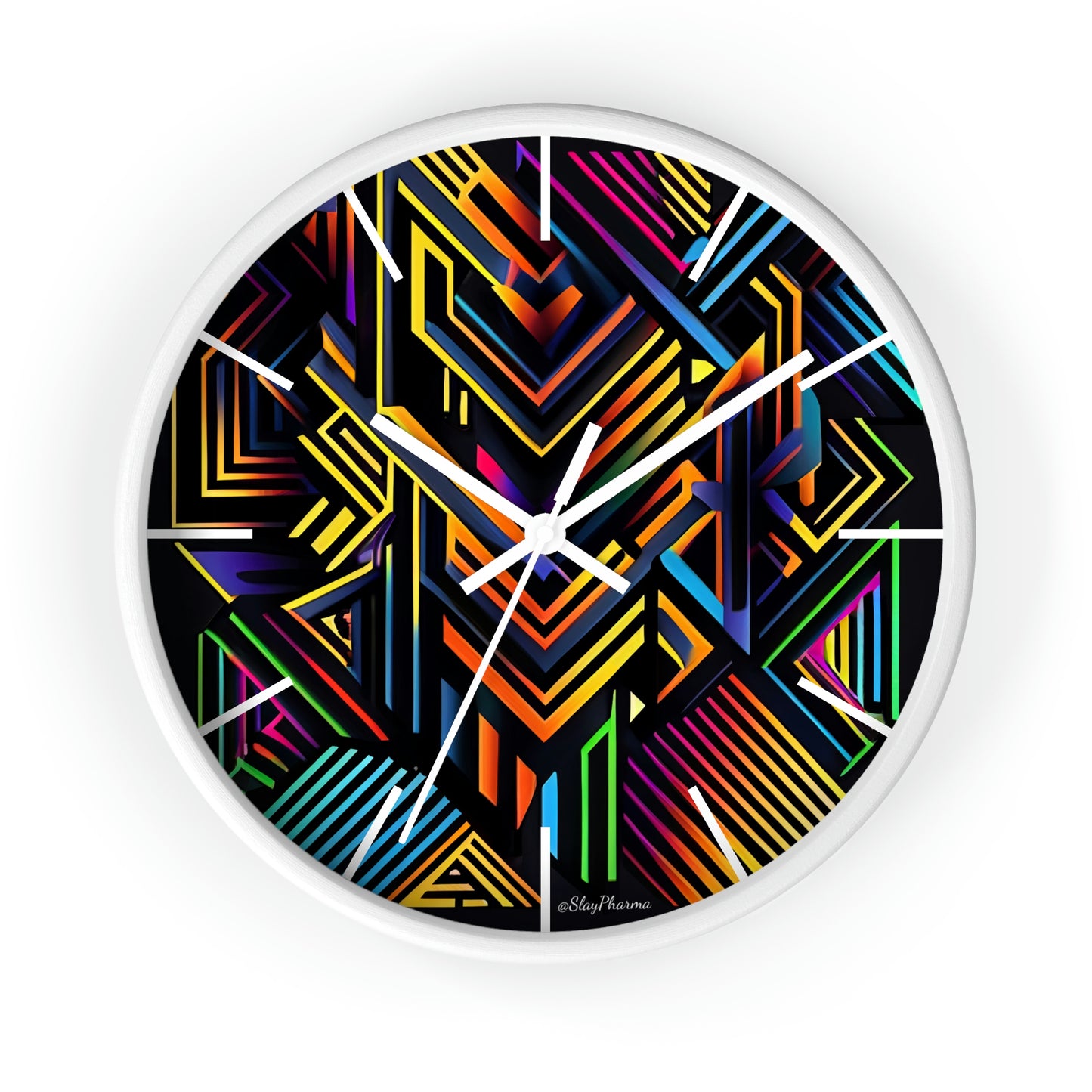 Geometric Wall Clock #3 w/ lines